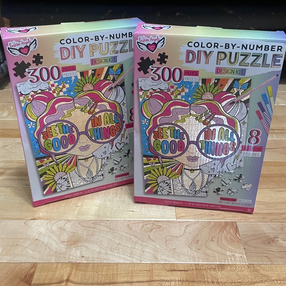 Two Fashion Angels Color By Number DIY Puzzle, fun for kids! New in the box!